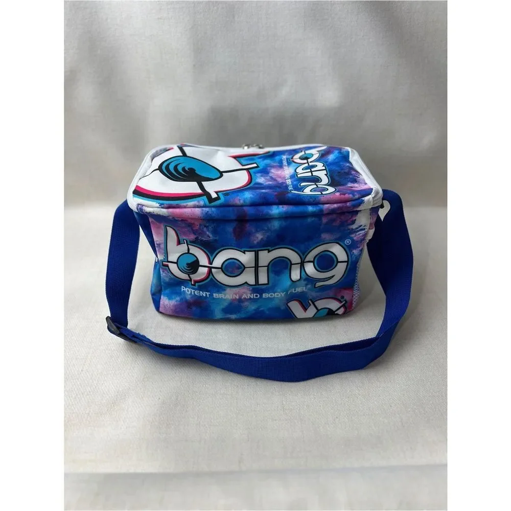 Bang Energy Galaxy Print Insulated Lunch Bag Cooler Blue Pink